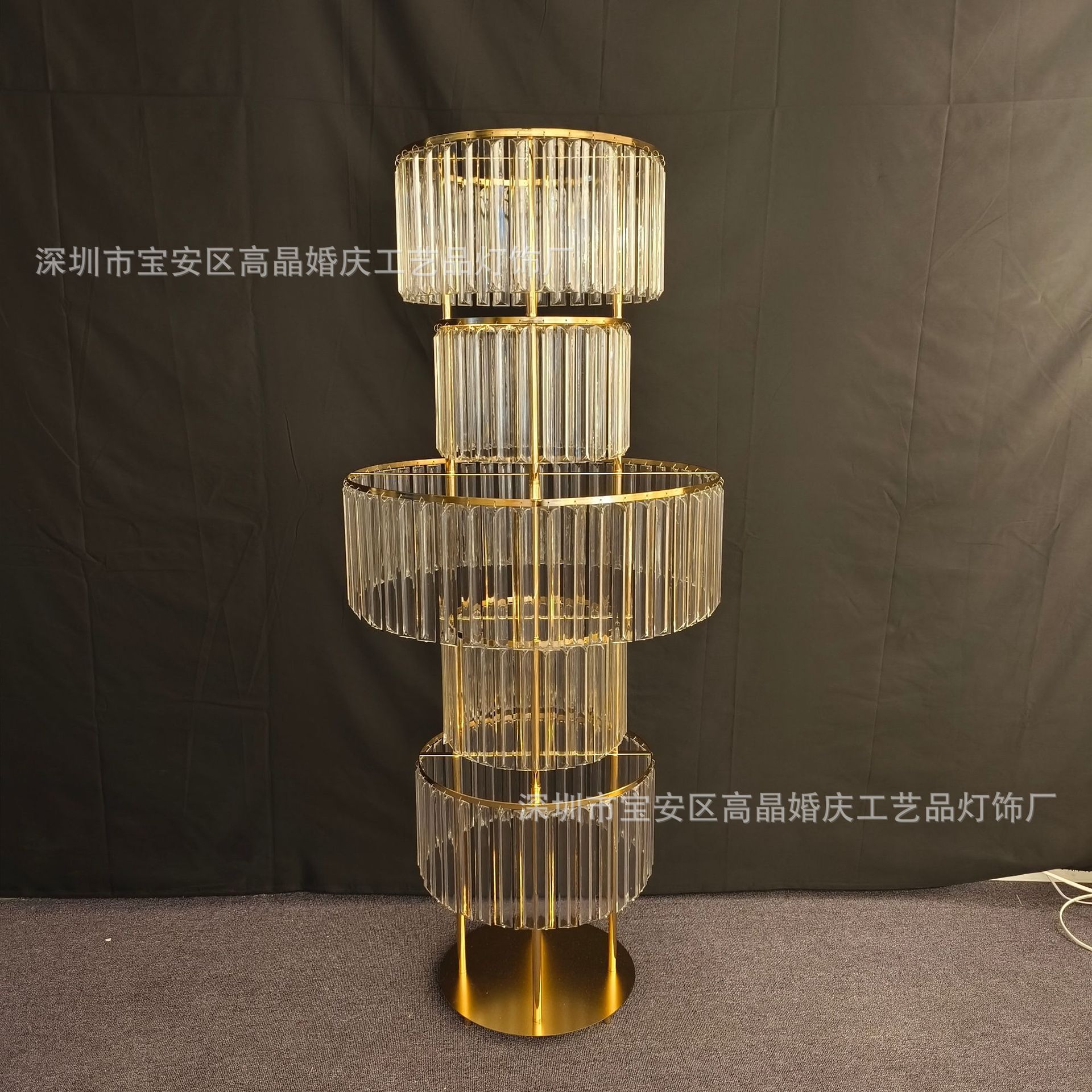 婚庆道具亚克力桌花器舞台装饰摆件铁艺电镀摩天轮路引花架