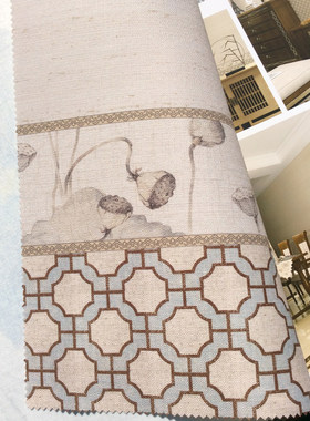 环保腰线格子素色卧室背景墙壁布