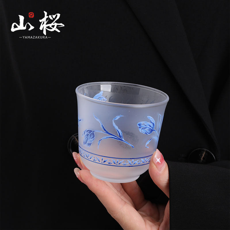 日本製 中古杯限定冷萃茶碗 磨砂玻璃冷茶杯1960s主人杯酒杯杯子