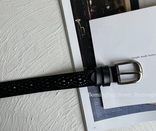 墙推！免打孔简洁百搭针扣皮带女ins小众宽版软皮百搭裤带腰带