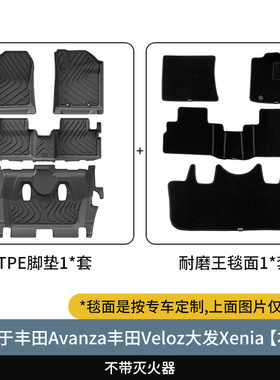 适用于avanza丰田veloz大发xenia右舵汽车脚垫TPE脚垫跨境耐磨