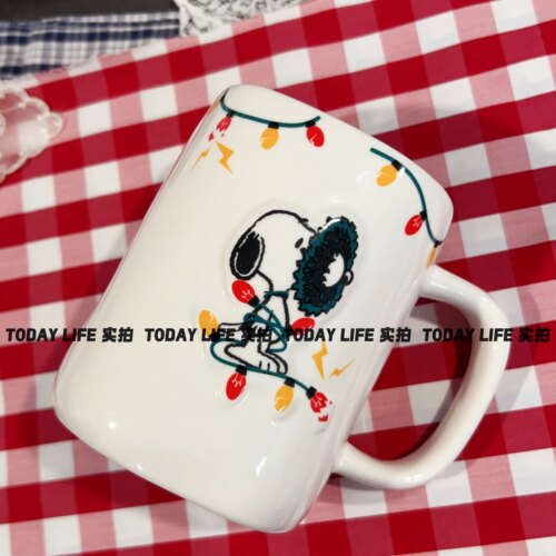 浮雕史努比陶瓷马克杯500ml