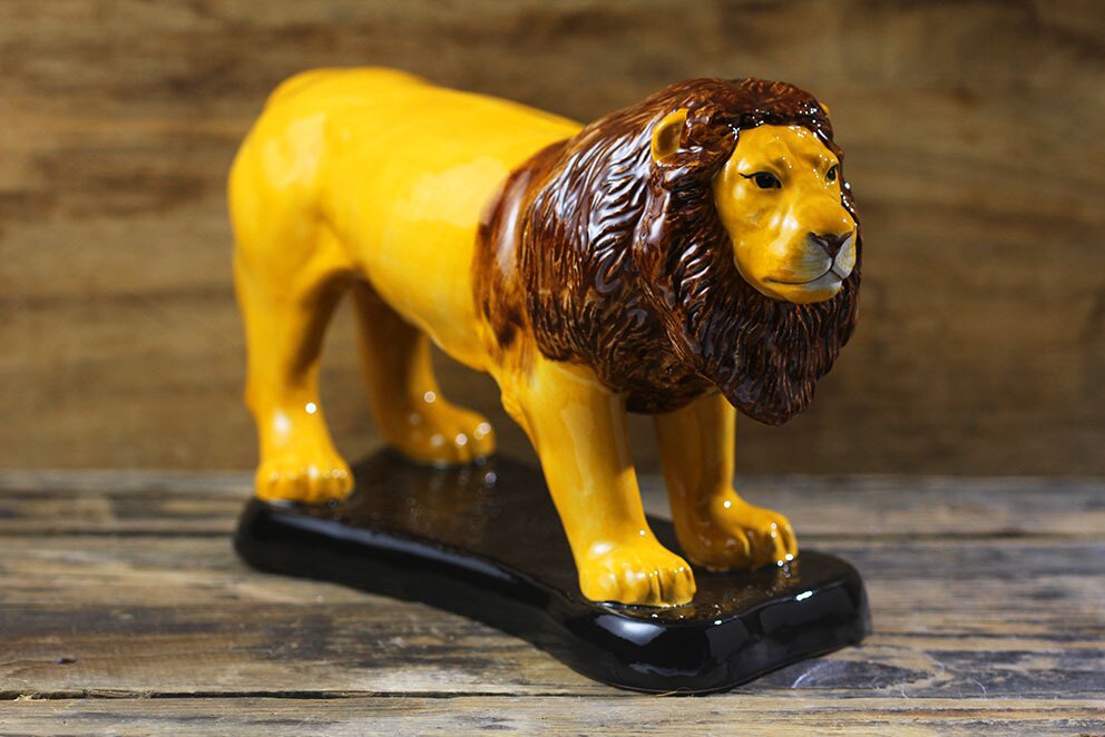 泰国新居包邮陶瓷开业原装手绘动物存狮子储蓄罐家居摆件礼钱罐