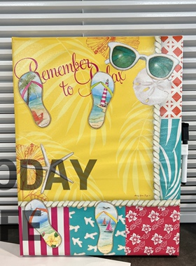 外贸尾货 夏威夷拖鞋黄色卡通软装家居挂摆 照片板涂鸦板留言板