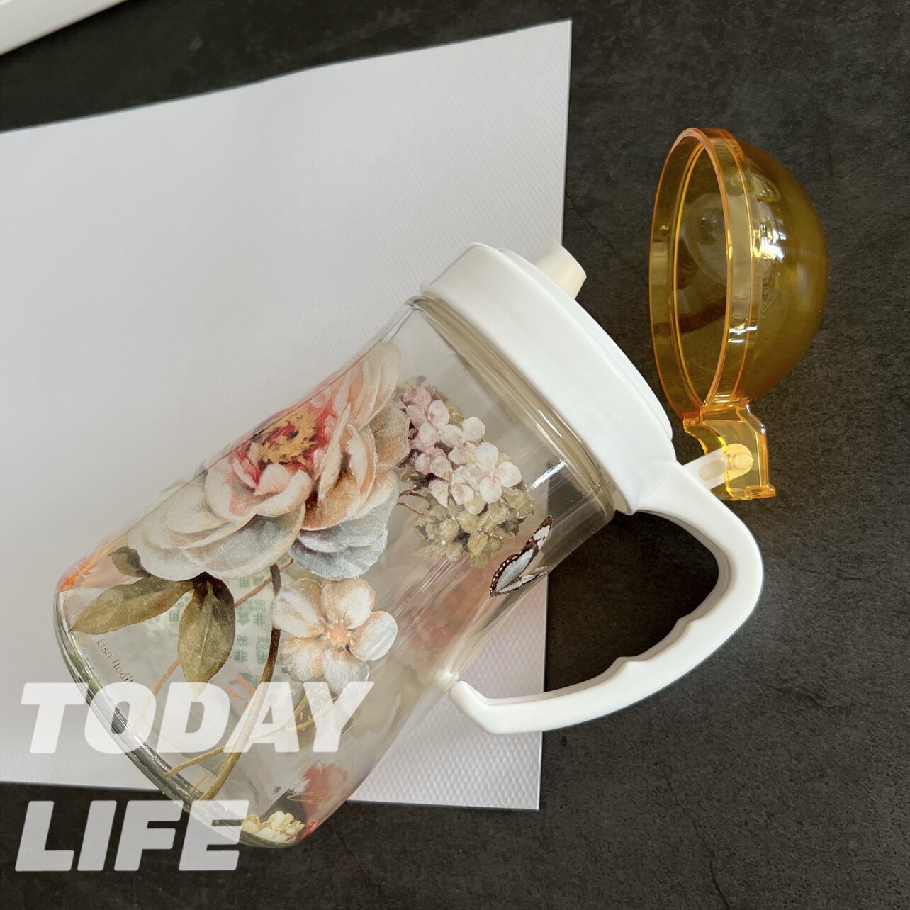 ins风时尚高颜值家居日用品！厨房容器复古大花黄调玻璃油壶油瓶