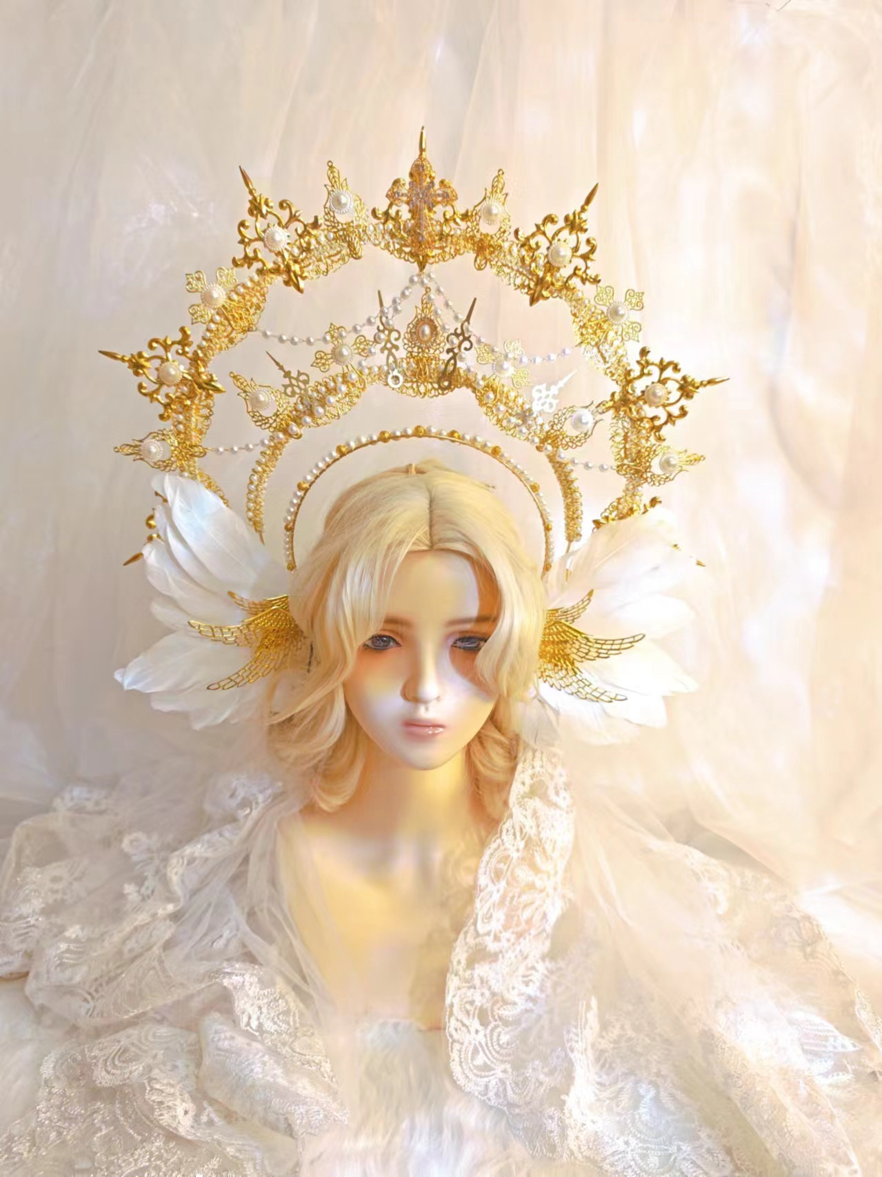 三层光环头箍lolita头冠圣母光环diy材料手作发冠发饰cosplay走秀