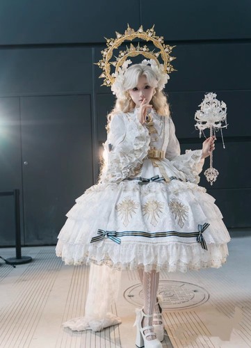 lolita圣母光环头冠皇冠太阳汉服头饰cosplay走秀拍照道具