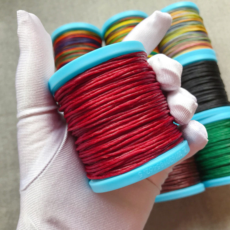 U5 BI QIAN FANG 1.5MM THAI WAX THREAD THICK WATERPROOF WAX ROPE HANDMADE SILVER HAND ROPE NECKLACE BRAIDED ROPE THREAD QIAN QIAO DIY