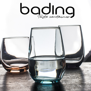 乐美雅曼恩凝彩系列内嵌色无铅玻璃高矮直身杯饮料牛奶茶冷饮杯子