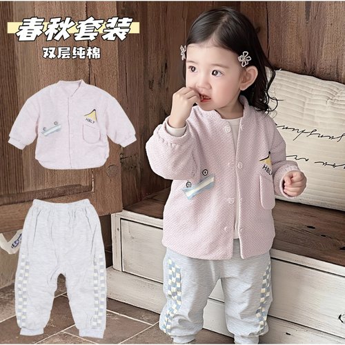 女宝宝春秋款外套装分体洋气公主
