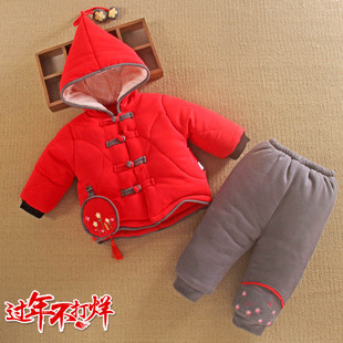 分体过年女宝宝冬装国风外出加厚棉衣袄三个月婴儿服外套装季拜年