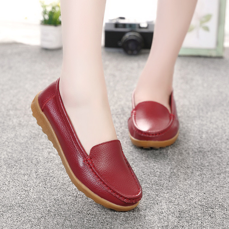春秋季妈妈鞋平底单鞋软底中老年豆豆鞋休闲妈妈鞋透气舒适女鞋,女鞋,浅口单鞋,淘宝优惠券,粉丝福利购,淘宝优惠卷