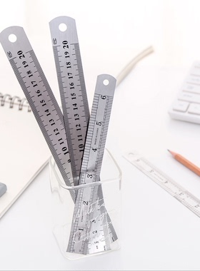 钢尺加厚硬钢板尺15/30/50cm长铁尺子不锈钢直尺刻度1米5高精度刚