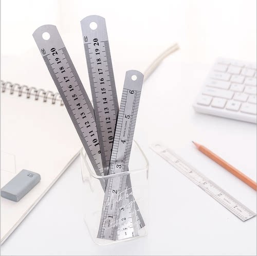 钢尺加厚硬钢板尺15/30/50cm长铁尺子不锈钢直尺刻度1米5高精度刚