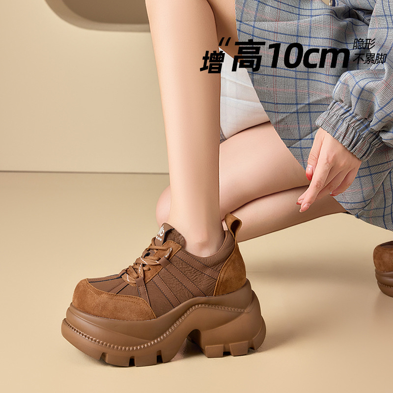 冬季加绒保暖JK休闲内增高乐福鞋