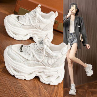 内增高10CM休闲松糕运动小白鞋 厚底小个子老爹鞋 时尚 新款 潮 女春季