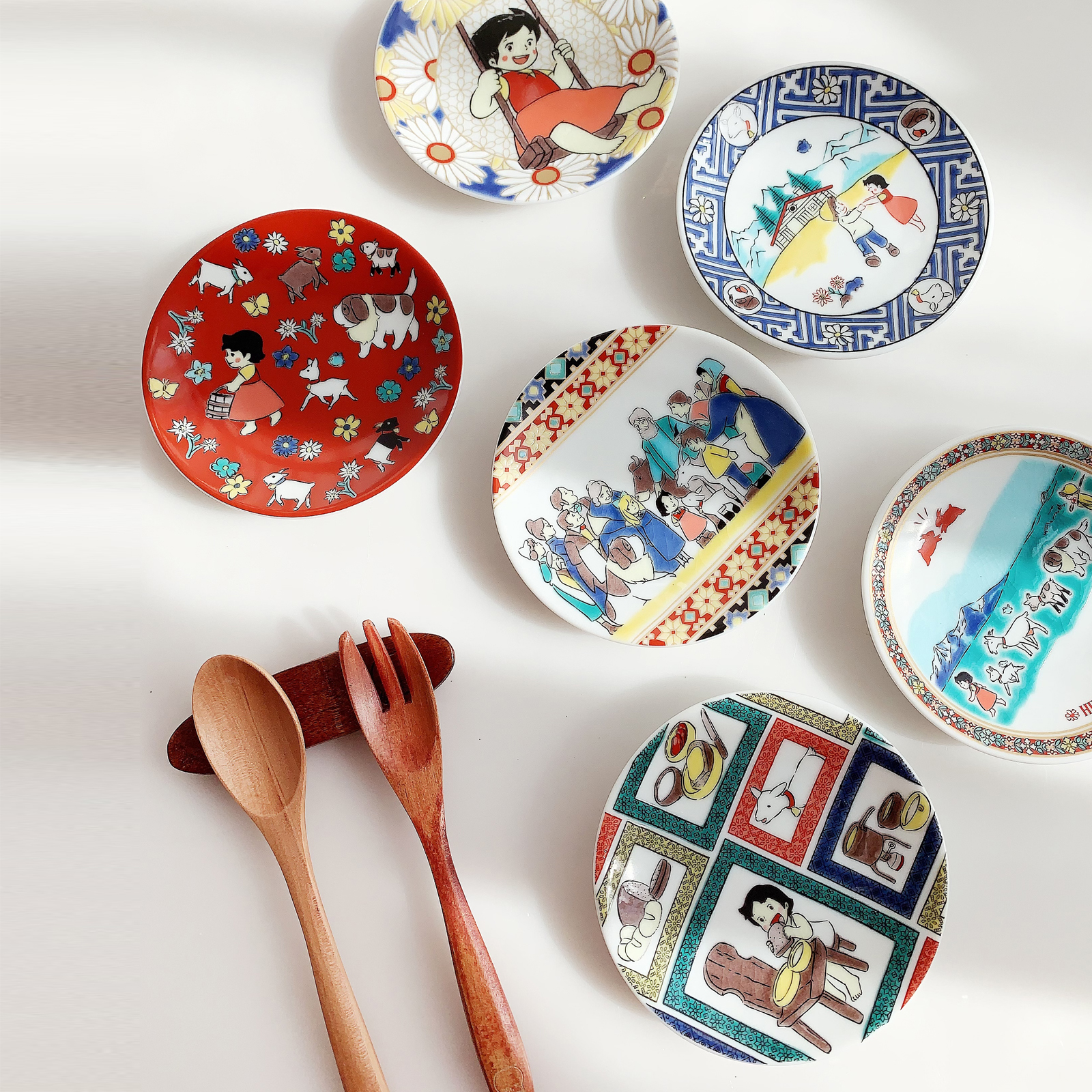 少女海蒂童话田园汤吞小钵勺豆皿