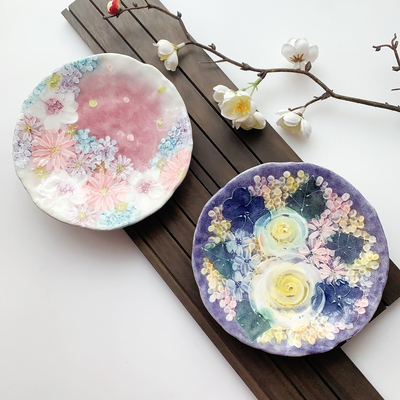 濑户烧繁花作家款手工彩绘餐具