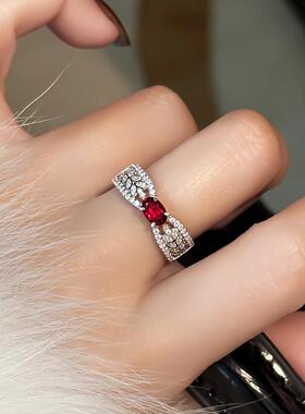 日常轻奢风超显白鸽血红红宝石戒