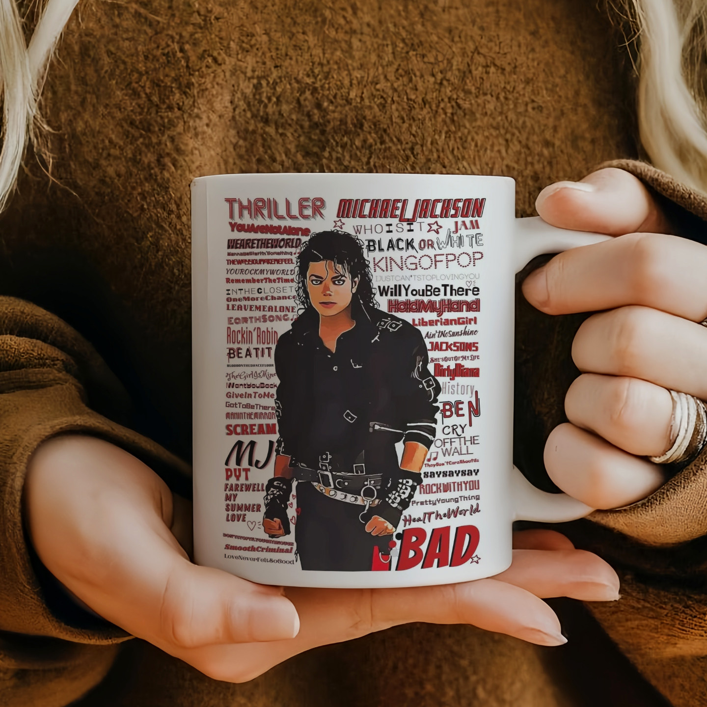 Michael Jackson马克杯迈克尔杰克逊周边水杯牛奶咖啡杯陶瓷杯子