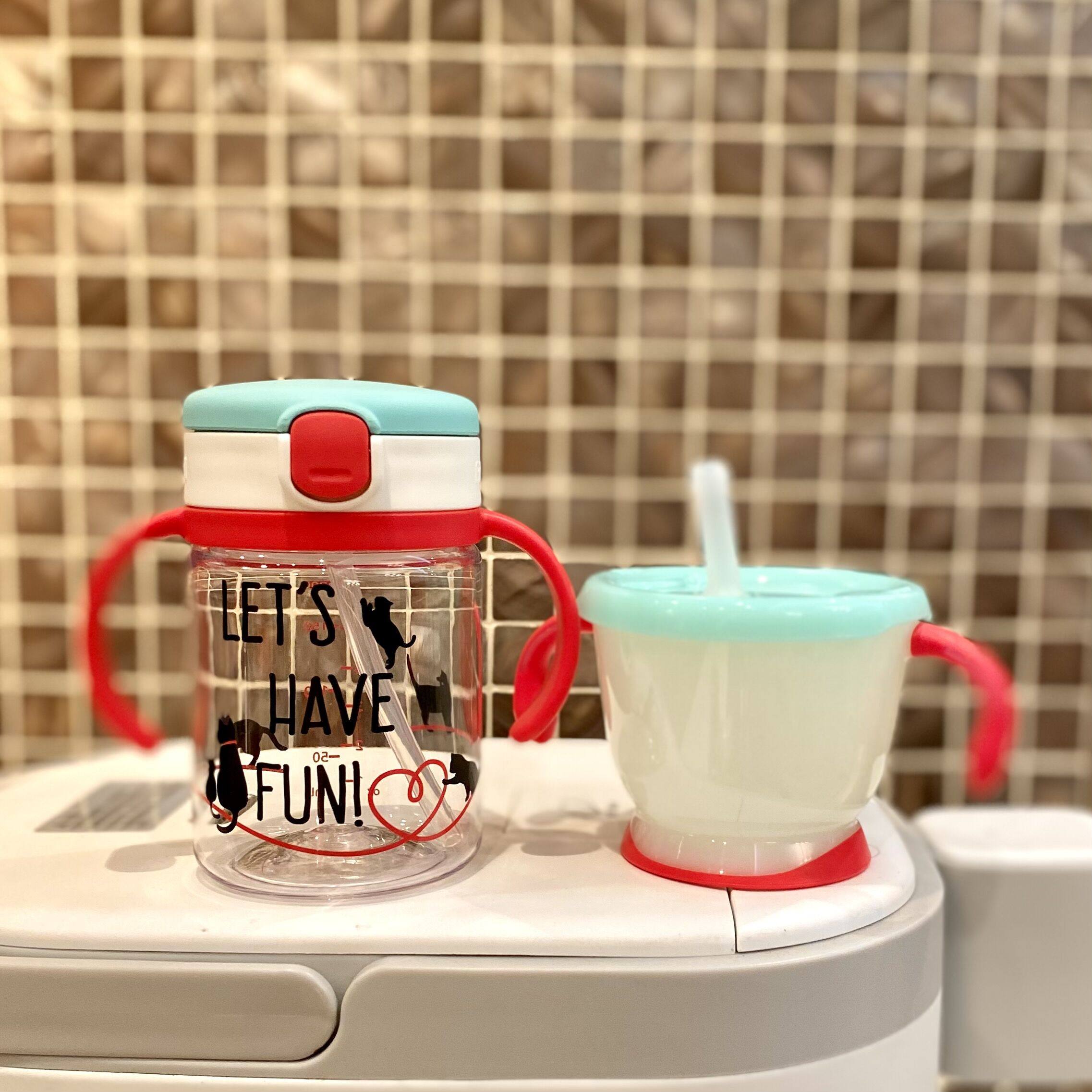 richell利其尔防呛透透杯婴儿防漏吸管水杯套装儿童宝宝学饮杯