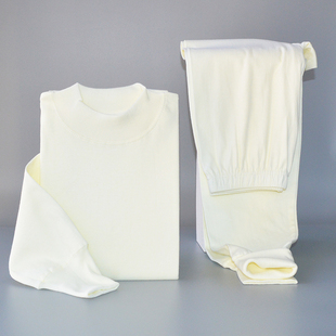 中老年人全线衣线裤 100%纯棉秋衣秋裤 女秋冬纯色高领保暖内衣套装