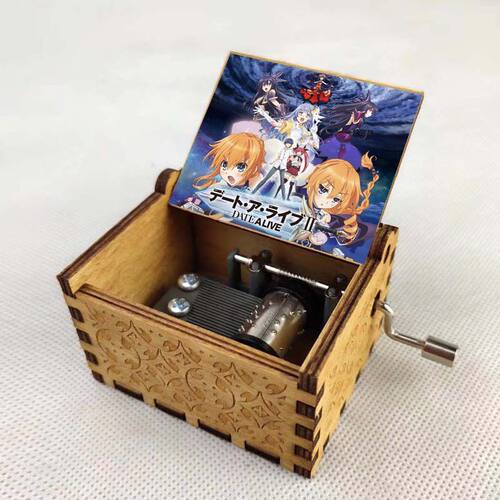 动漫约会大作战卡通周边八音盒创意礼物木质音乐盒定制