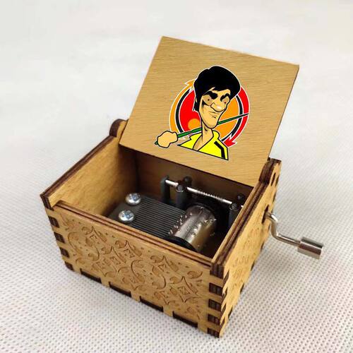 动漫李小龙卡通周边八音盒创意生日礼物木质音乐盒定制