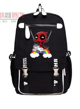 死侍Deadpool学生书包平板电脑收纳包漫威露营旅游双肩包登山背包
