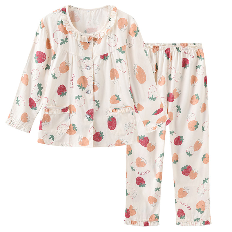 儿童女孩春秋纯棉睡衣套装