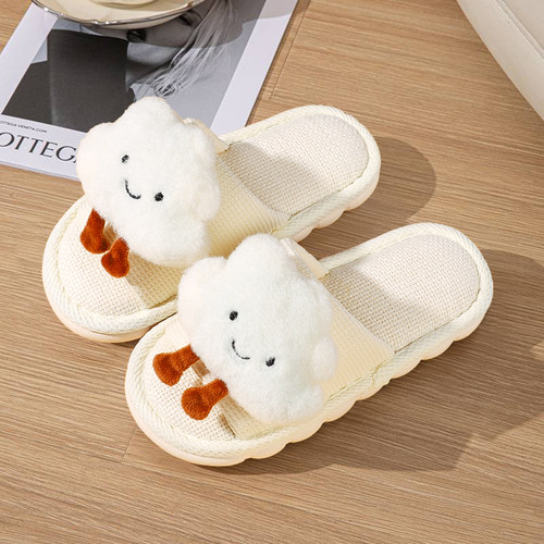 儿童拖鞋女童女孩2025新款防滑四季室内大童专用亚麻公主家居女款