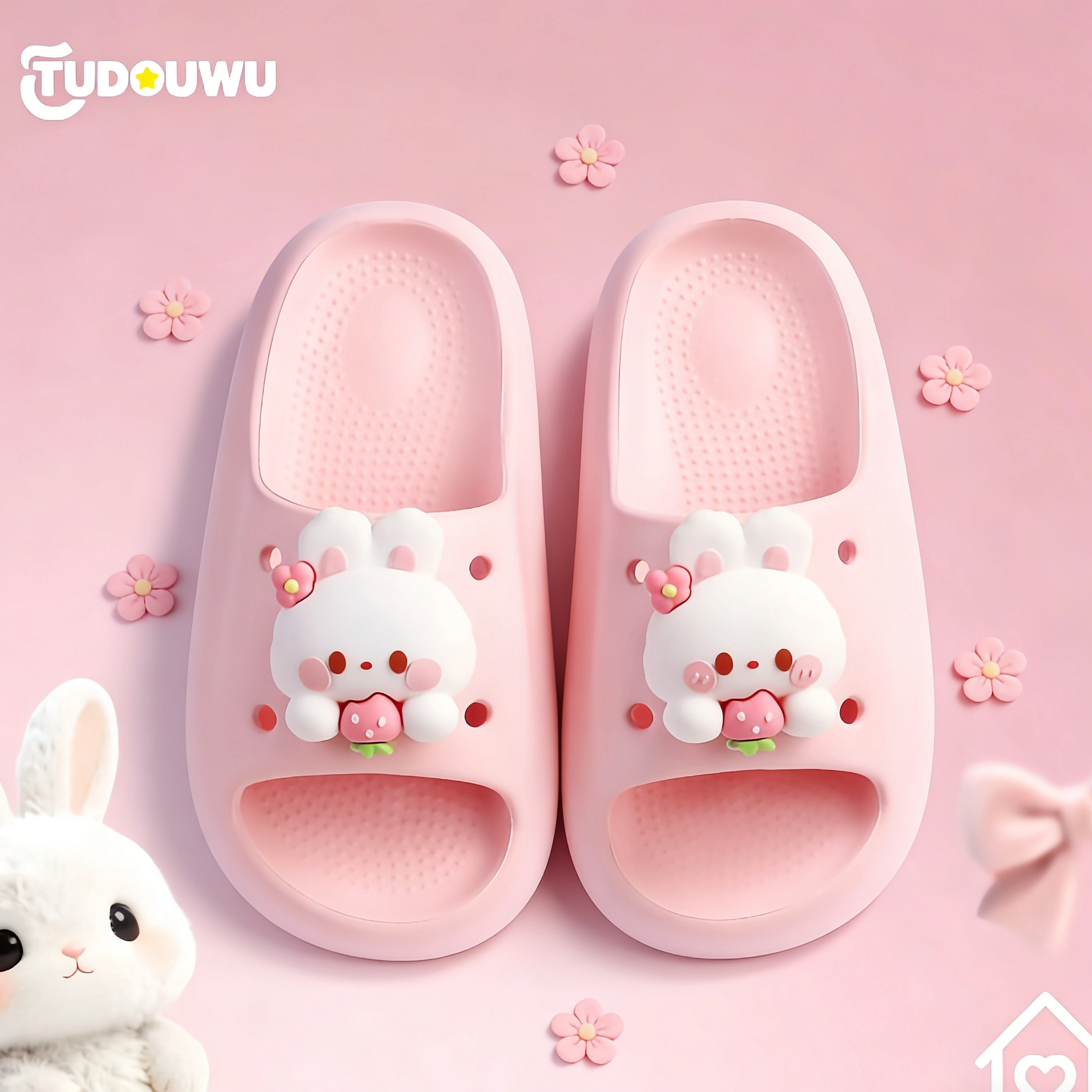 小兔子儿童拖鞋女孩男女童中大童夏季防滑宝宝凉拖鞋软底一字拖,童鞋/婴儿鞋/亲子鞋,儿童凉拖鞋,淘宝优惠券,粉丝福利购,淘宝优惠卷