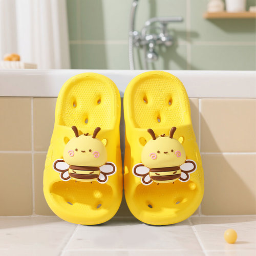 小蜜蜂儿童漏水拖鞋洗澡浴室宝宝男童女童2025新款防滑室内夏eva