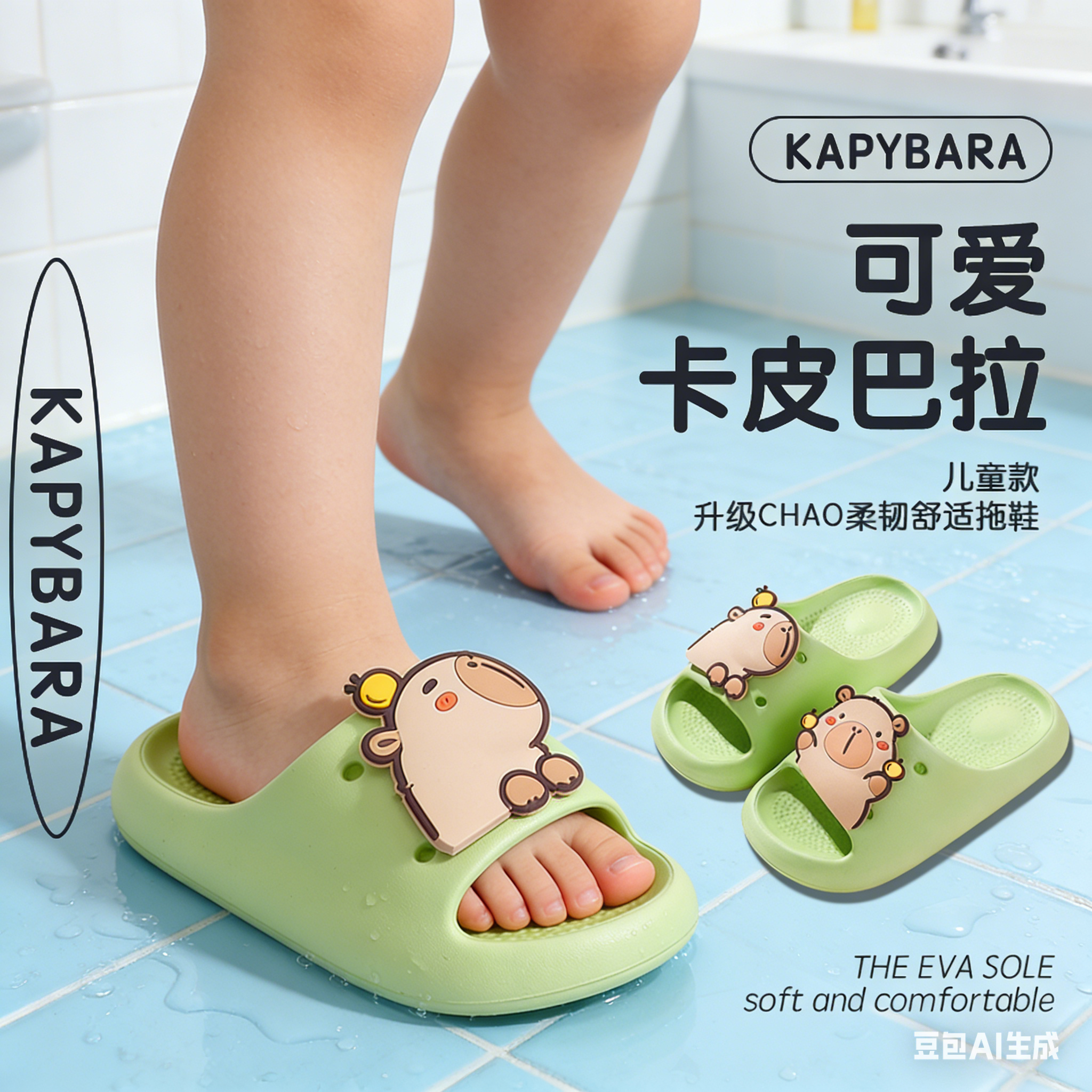 卡皮巴拉儿童拖鞋女童男童女孩防滑卡通可爱夏季洗澡亲子居家凉拖,童鞋/婴儿鞋/亲子鞋,儿童凉拖鞋,淘宝优惠券,粉丝福利购,淘宝优惠卷