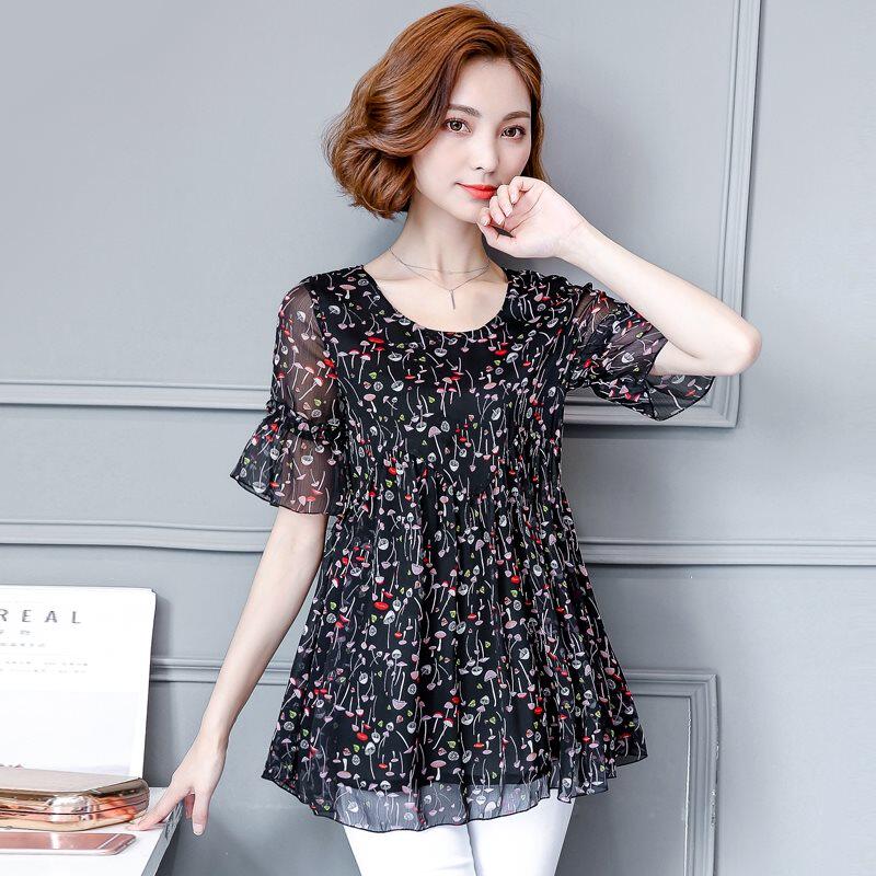 Yarn blouse Chiffon have cash less than that is registered in the accounts Internal lap Large Short sleeved T-shirt fashion sexy Base coat Belly By agein the Women's clothing/Boutique , Lace shirt/Chiffon shirt  category - from Buy2taobao.com to provide professional Taobao agent buy service