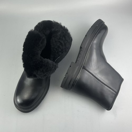 毛里保暖尾里男皮靴短款牛皮男靴