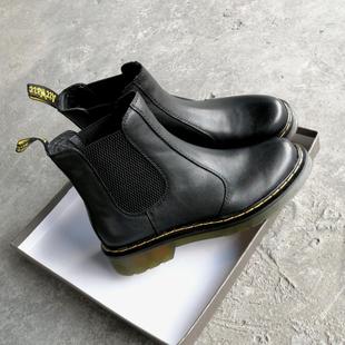 D家鞋库 8068松紧带牛皮女切尔西靴牛仔靴 经典时尚套脚短靴 热销