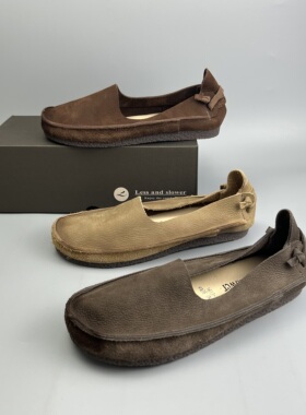 D家16年老店 1613热销复古平底女休闲鞋 头层牛皮套脚单鞋 森女风