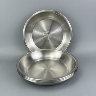 极简餐具加深拉丝韩式 耐用厚料不锈钢餐盘 盘 推荐 D家16年老店