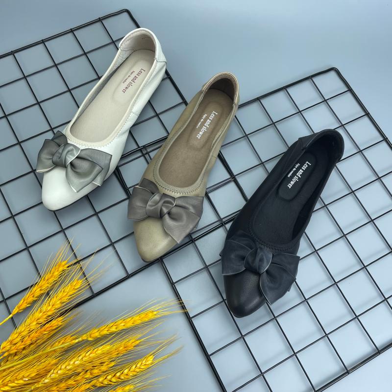 淑女鞋浅口女单鞋蝴蝶结小尖头