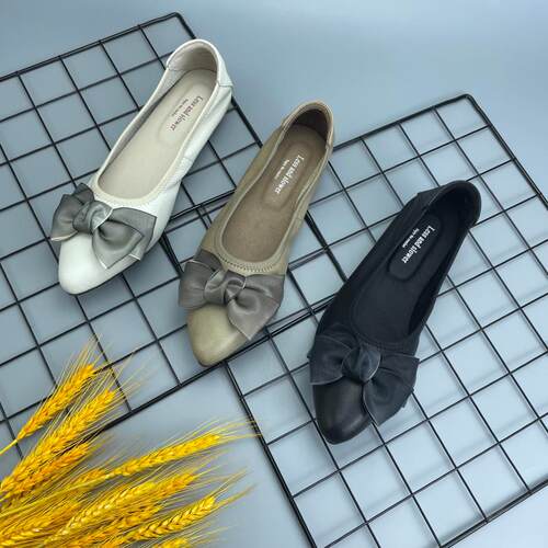 淑女鞋浅口女单鞋蝴蝶结小尖头