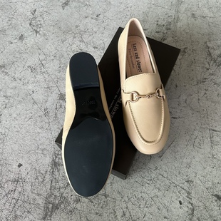 杏色淑女鞋 真皮乐福鞋 L2035 轻便马衔扣低跟女单鞋 D家16年老店