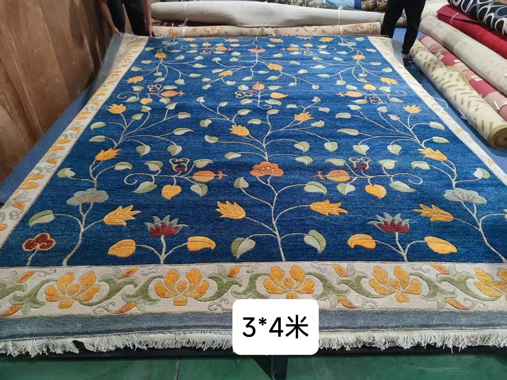 青海藏羊手工手砍100道纯羊毛地毯家用客厅卧室茶几毯清仓处理