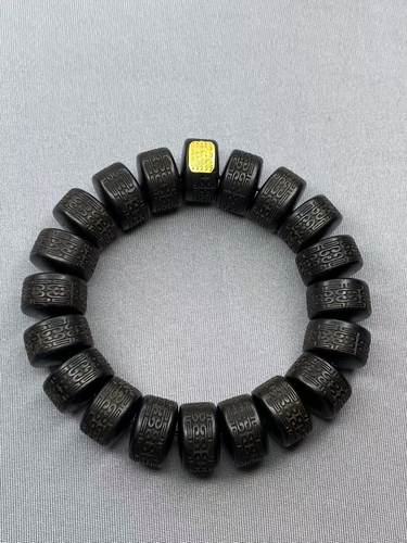 越南芽庄绿棋楠沉香1.6雕刻回纹桶珠香味好DK66