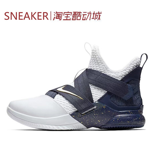 #耐克 Nike zoom soldier 12 詹姆斯12 篮球鞋 海军蓝 AO4055-100