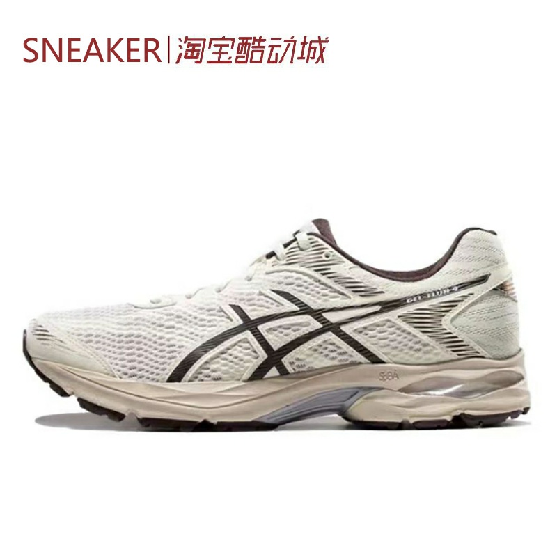 #亚瑟士 Asics Gel-Flux 4 低帮 跑步鞋 白棕 1011A614-200