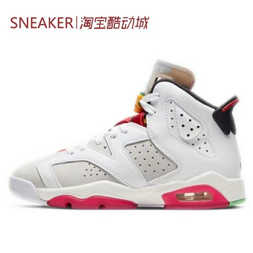 #Jordan Air Jordan 6 AJ6 复古篮球鞋 白灰红 384665 CT8529