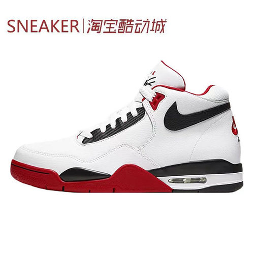#耐克 Nike Flight Legacy 中帮 复古篮球鞋 红白 BQ4212-100