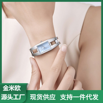 金米欧女士手表气质复古精致小众简约时尚大气女款方形手镯表
