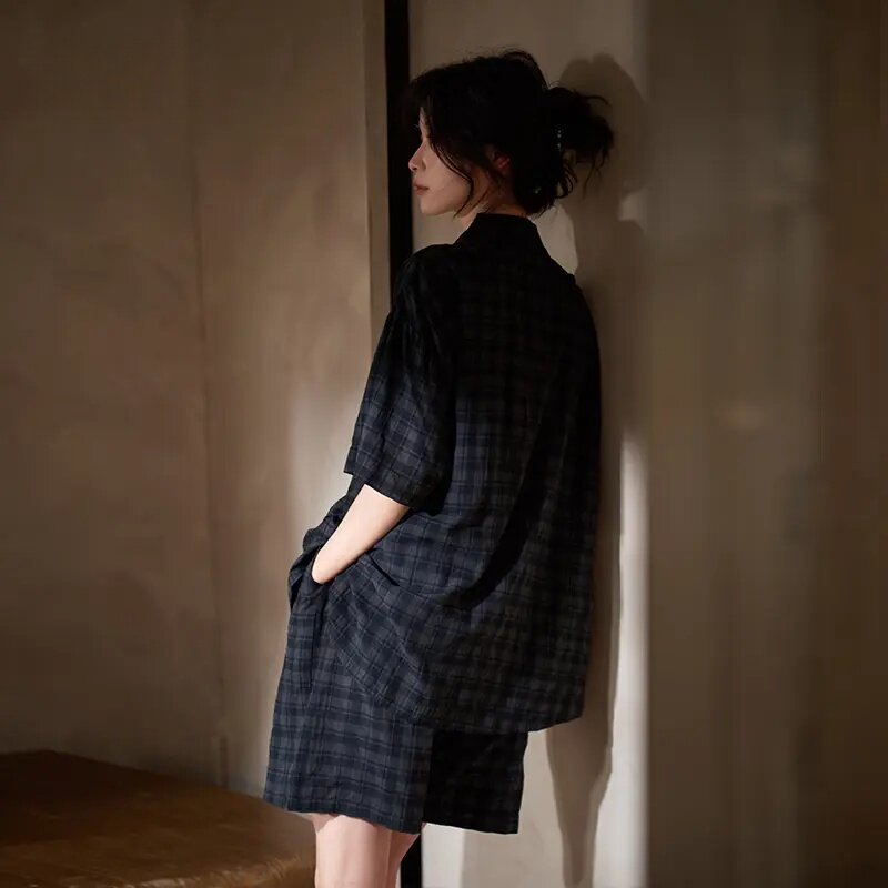 新款短袖梭织泡泡棉女士睡衣2026年夏季凉感外穿家居服套装